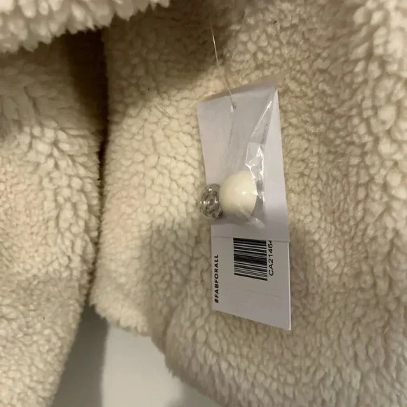 Just Fab faux shearling wrap jacket new with the tag bone white XXL - Picture 9 of 16